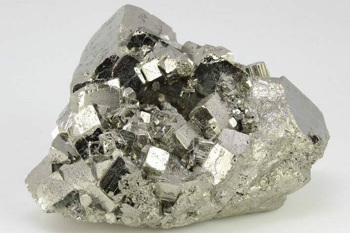 Shiny, Cubic Pyrite Crystal Cluster - Peru #203002